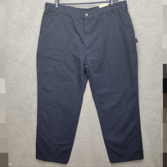 NWT Carhartt Loose Original Fit Washed Duck Work Dungaree Pants Dark Navy 44x32 - Picture 3 of 11